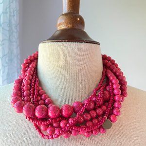 LB Pink Layered Bead Necklace